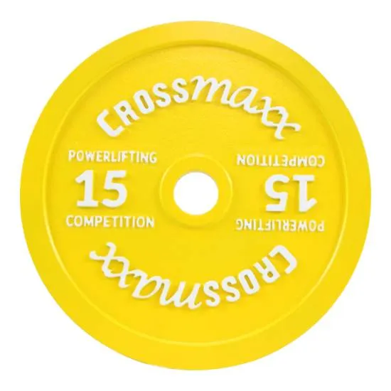 Crossmaxx Kalibreret Styrkeløft Vægtskive 15 kg Gul fra Crossmaxx