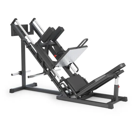 Kombineret hack squat og leg press set skråt forfra som leg press