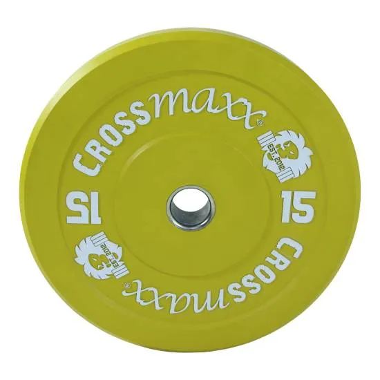 Crossmaxx Bumper Plate 15 kg Gul fra Crossmaxx