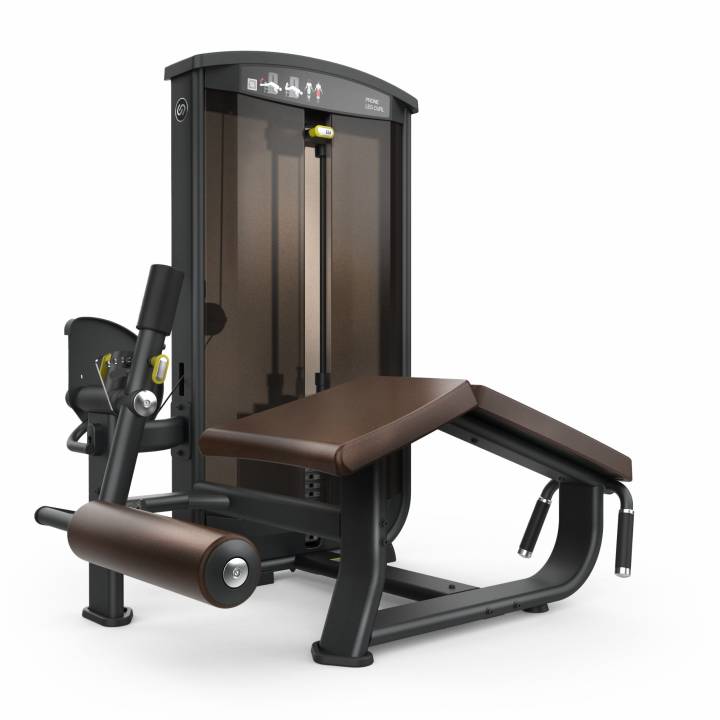 Intenza Ease Line prone leg curl EL-15 til styrketræning i fitnesscenter med polstret benrulle og vægtmagasin