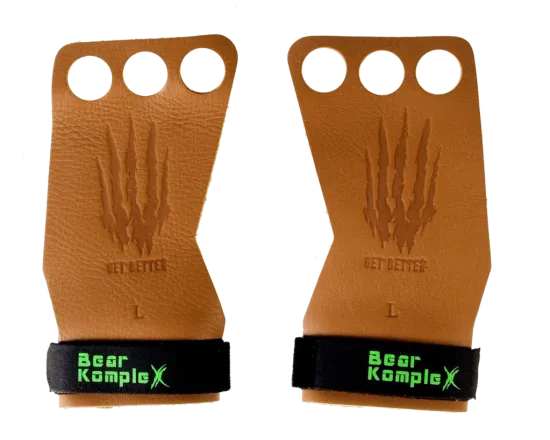 Bear KompleX Læder Grips Tan, 3 Hole - Str. S - L