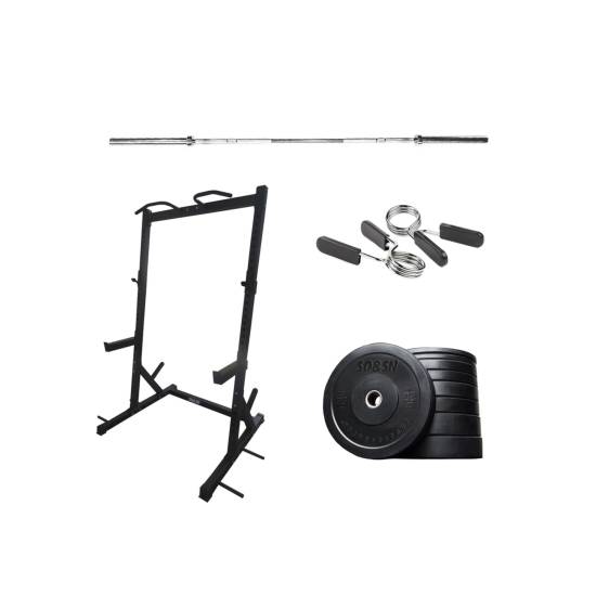 SQ&SN Styrkesæt 150 kg m. Squat rack fra SQ&SN SQ&SN Styrkesæt 150 kg m. Squat rack fra SQ&SN